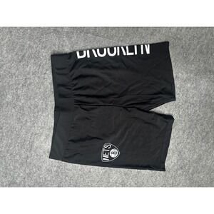 NBA Brooklyn Nets Womens Black Bike Shorts Athletic Yoga Gym FSL9590F